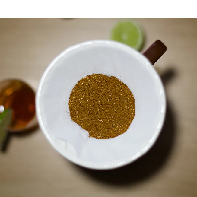 Ett V60 filter med malet kaffe i