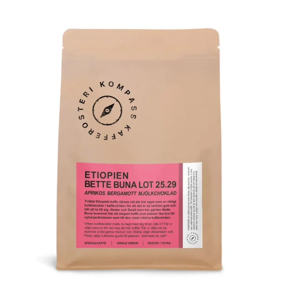 En påse ljusrostat Etiopien Bette Buna från Kompass kafferosteri